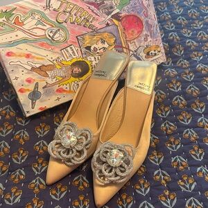 Jeffrey Campbell Gold Heels with Silver Embellishments